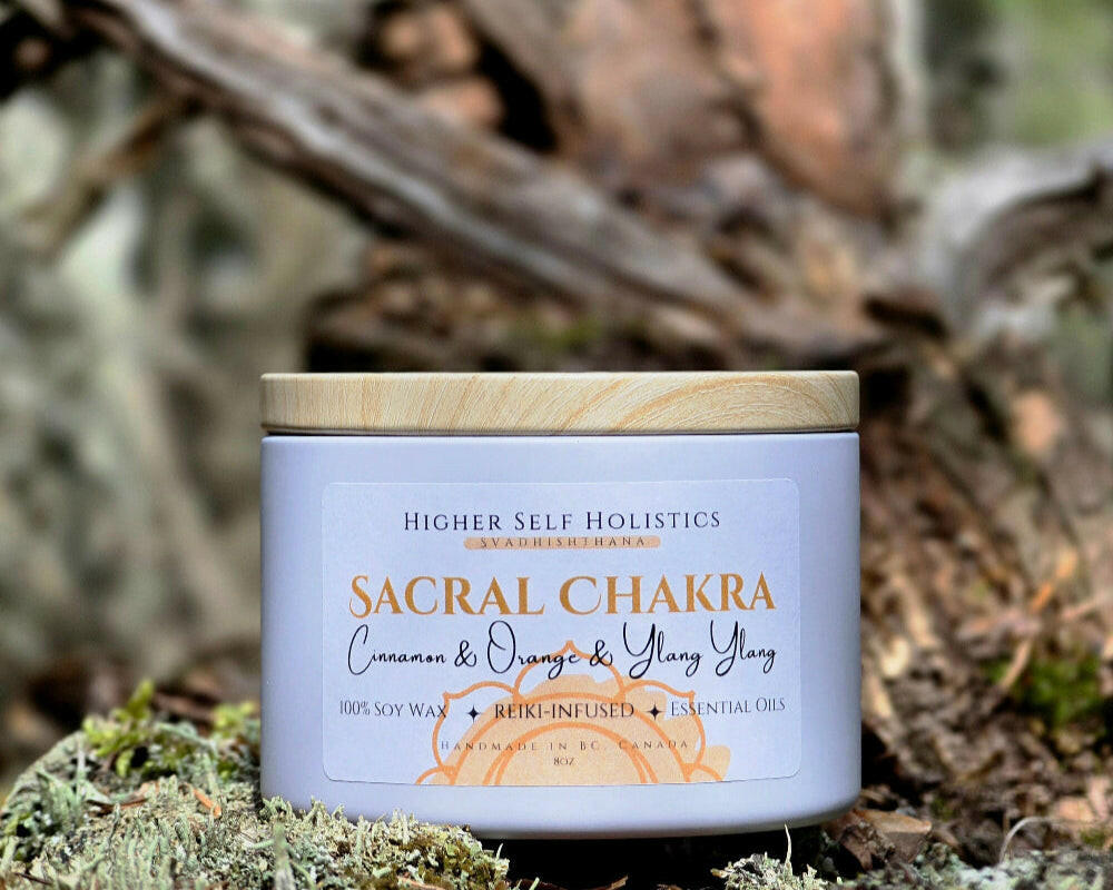 Reiki-Infused Sacral Chakra Candle.