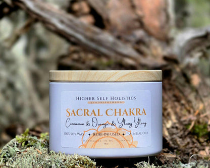 Reiki-Infused Sacral Chakra Candle.