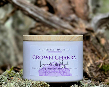 Reiki-Infused Crown Chakra Candle.