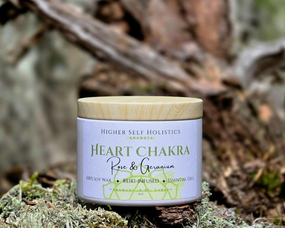 Reiki-Infused Heart Chakra Candle.