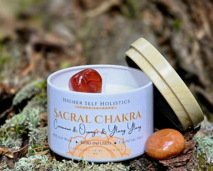 Reiki-Infused Sacral Chakra Candle.