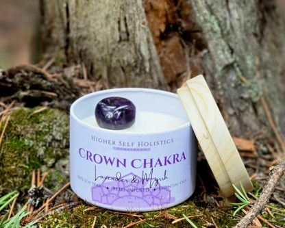 Reiki-Infused Crown Chakra Candle.