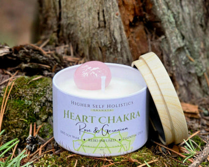 Reiki-Infused Heart Chakra Candle.