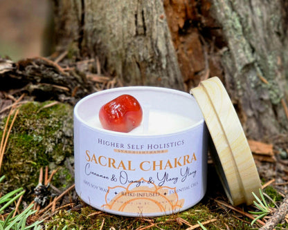 Reiki-Infused Sacral Chakra Candle.