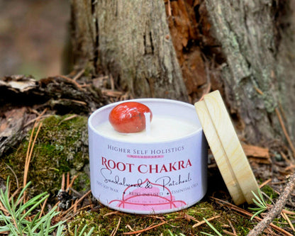 Reiki-Infused Root Chakra Candle.