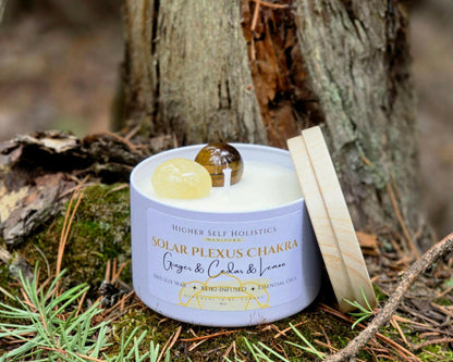 Reiki-Infused Solar Plexus Chakra Candle.