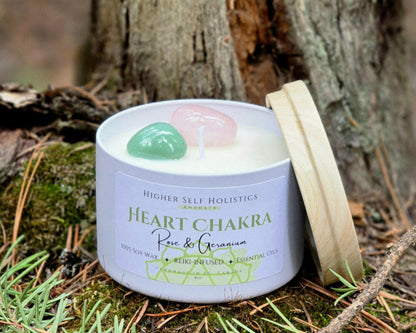 Reiki-Infused Heart Chakra Candle.