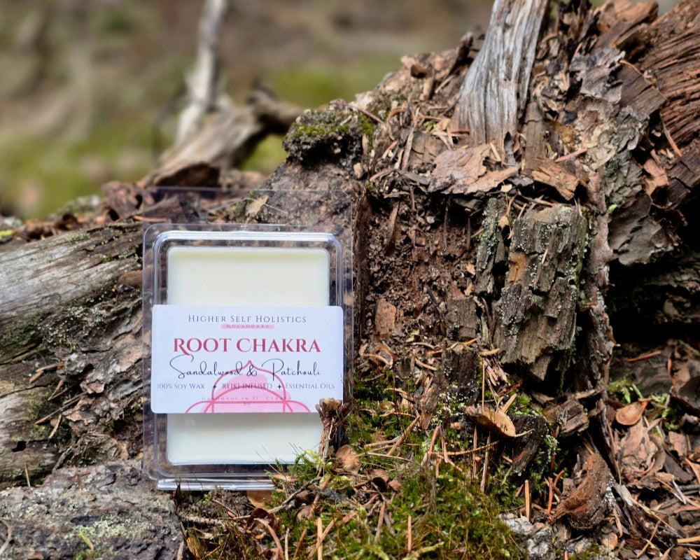 Reiki-Infused Root Chakra Wax Melts.
