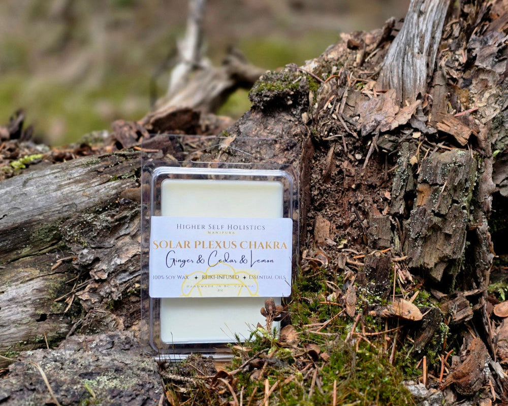 Reiki-Infused Solar Plexus Chakra Wax Melts.