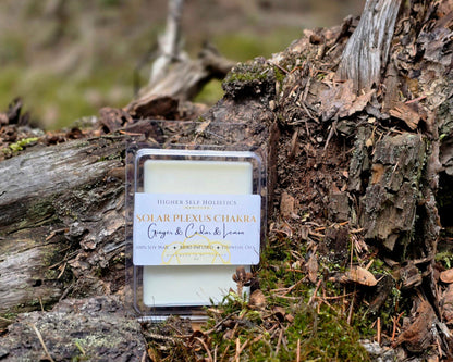 Reiki-Infused Solar Plexus Chakra Wax Melts.