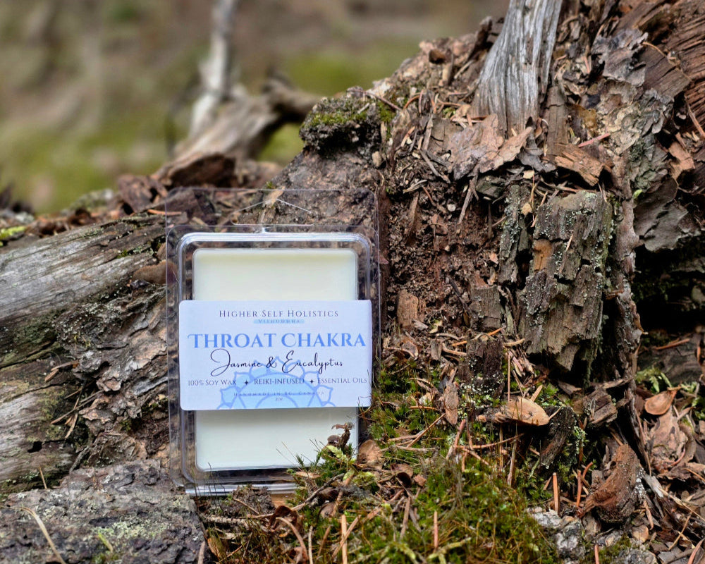 Reiki-Infused Throat Chakra Wax Melts.