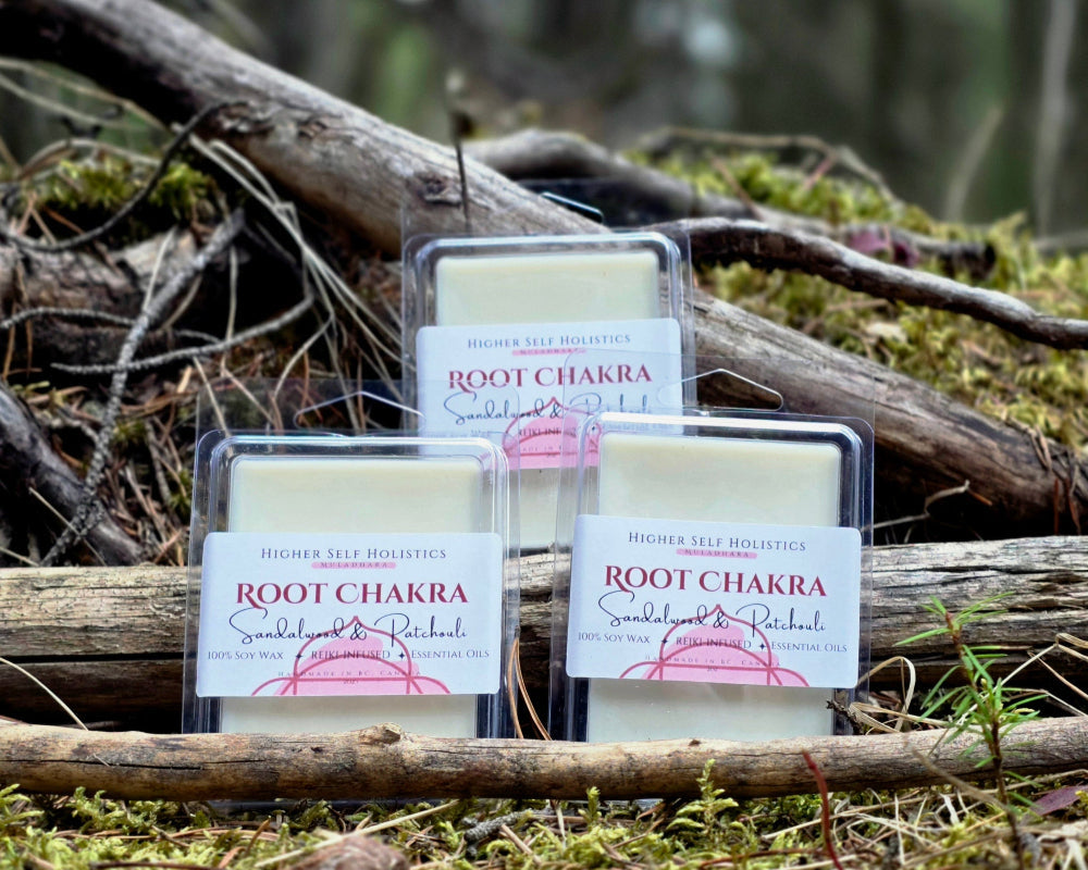 Reiki-Infused Root Chakra Wax Melts.