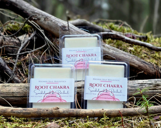 Reiki-Infused Root Chakra Wax Melts.