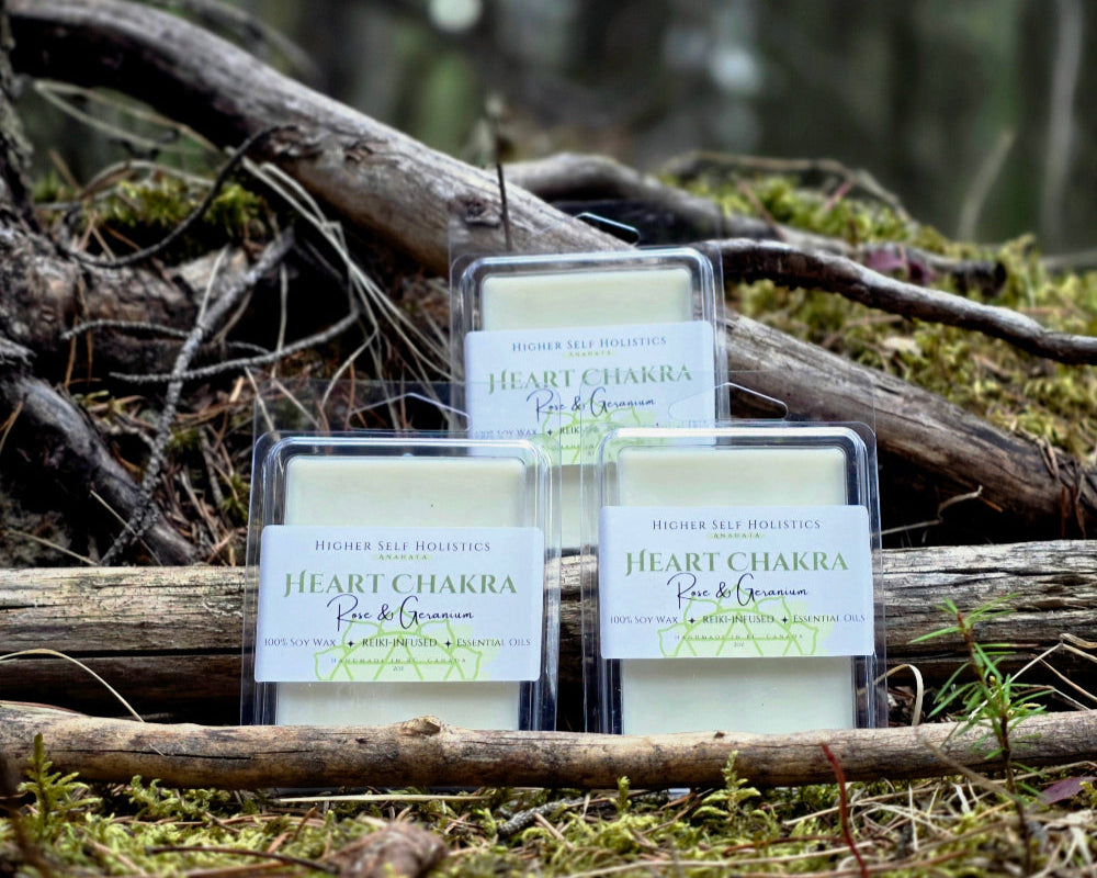 Reiki-Infused Heart Chakra Wax Melts.