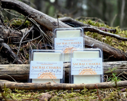 Reiki-Infused Sacral Chakra Wax Melts.