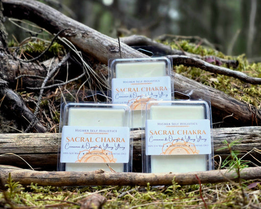 Reiki-Infused Sacral Chakra Wax Melts.
