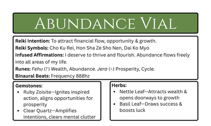 Abundance Intention Vial.