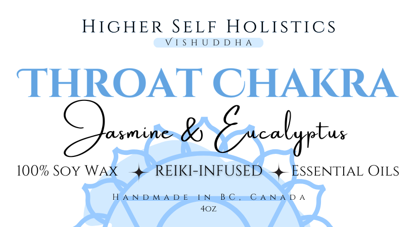 Reiki-Infused Throat Chakra Candle.