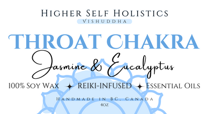 Reiki-Infused Throat Chakra Candle.