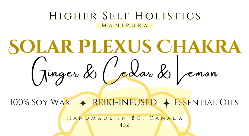 Reiki-Infused Solar Plexus Chakra Candle.