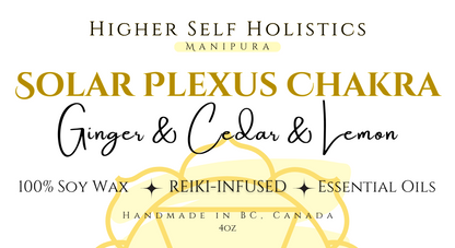 Reiki-Infused Solar Plexus Chakra Candle.