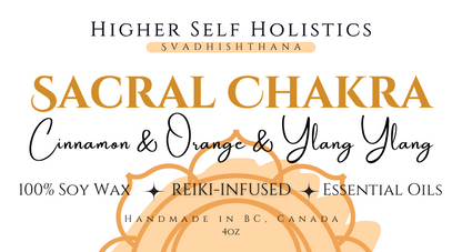 Reiki-Infused Sacral Chakra Candle.