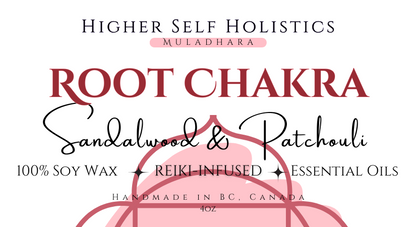 Reiki-Infused Root Chakra Candle.
