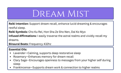 Dream Mist Aromatherapy Spray.